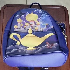 Blue and Gold Backpack with Lamp Design